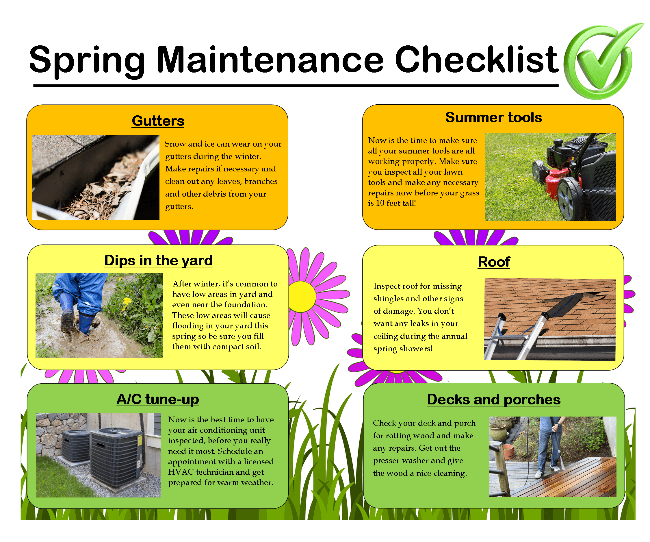 spring maintenance checklist cars