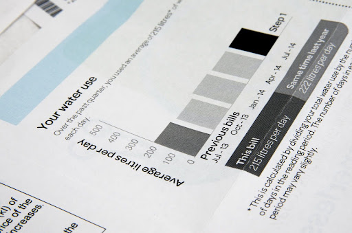 A water bill with water use.